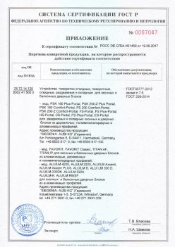 2017.06.19 Кизилюрт - Приложение к сертификату Устройства поворотные, откидные, Siegenia-Aubi KG. ГОСТ 30777-2012